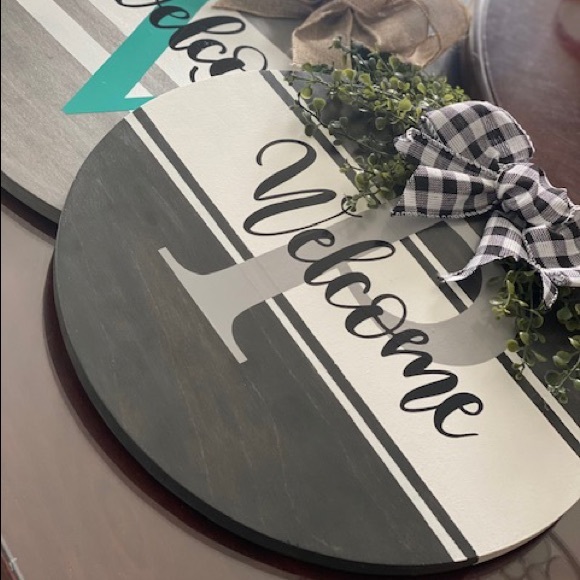 Door hanger, welcome sign, wooden sign - Picture 4 of 5